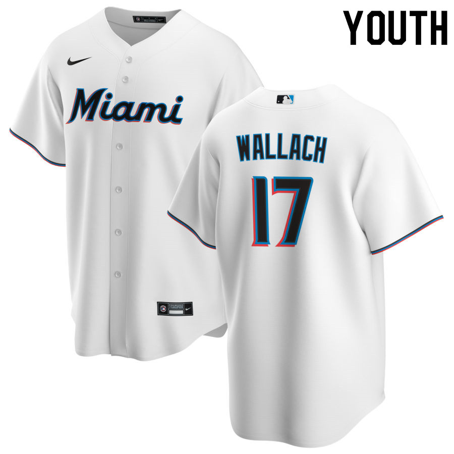 Nike Youth #17 Chad Wallach Miami Marlins Baseball Jerseys Sale-White